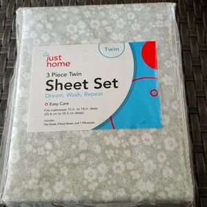 JUST Home 3 piece twin sheet set